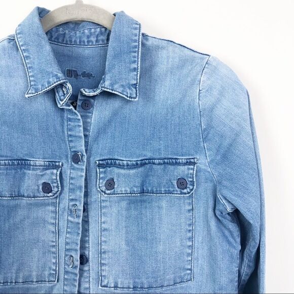KUT FROM THE KLOTH | Stretch Denim Button Top Sz S - Picture 3 of 7